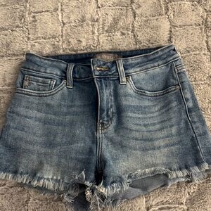 Just USA Frayed Hem Blue Jean Shorts